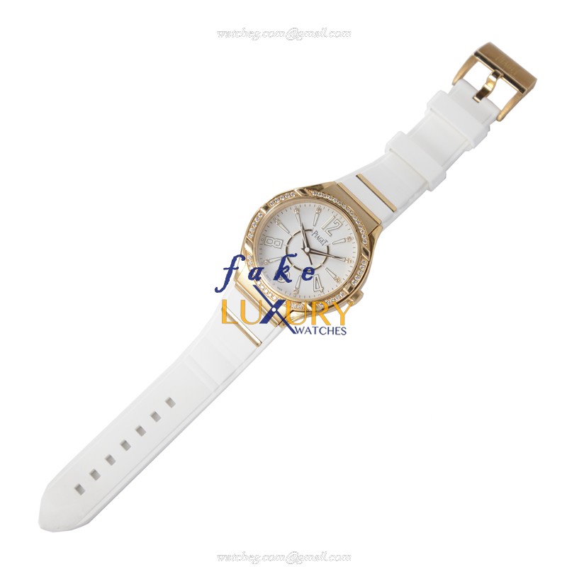 Piaget G0A35013 Replica Watch, Quartz Movement, White Dial, 18kt Rose Gold & Diamonds Case - Image 2