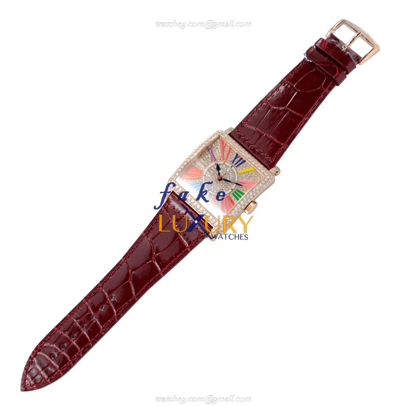 Franck Muller 6000 H SC DT R D CD COL DRM 5N Master Square Replica Watch, Gold Dial, 18kt Rose Gold - Image 2