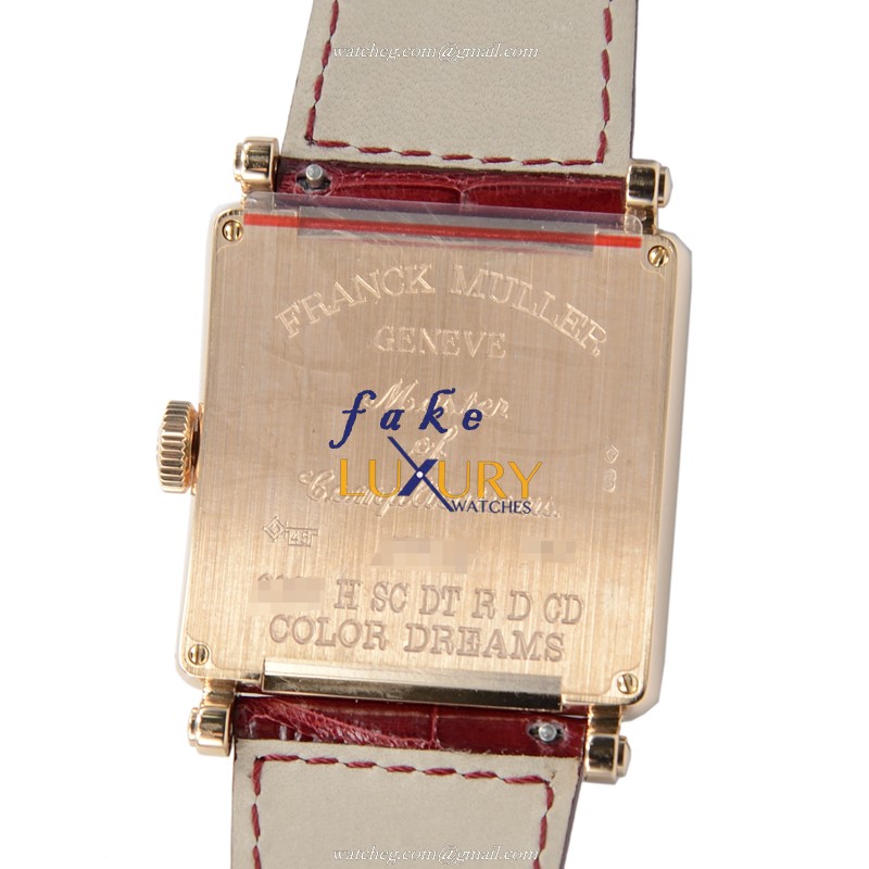 Franck Muller 6000 H SC DT R D CD COL DRM 5N Master Square Replica Watch, Gold Dial, 18kt Rose Gold - Image 3