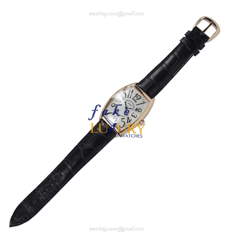 Franck Muller 6850 SC 5N CINTREE CURVEX Auto 18kt Rose Gold Replica Watch - Swiss Movement, Silver - Image 2
