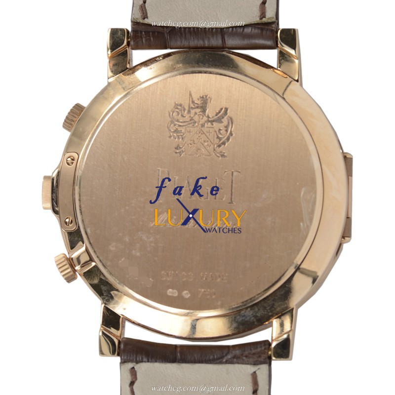 Piaget G0A35153 Altiplano Manual Wind 18kt Rose Gold Silver Dial Brown Alligator Strap Replica Watch - Image 3