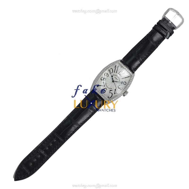 Franck Muller 5850 SC D OG - Replica Watch - Automatic - 18kt White Gold & Diamond - Silver Dial - Image 2