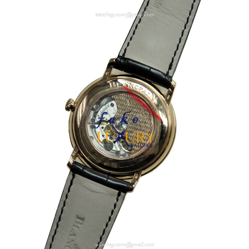 Blancpain 6651-3630-55B Villeret Automatic 18kt Rose Gold Black Dial Replica Watch - Image 3