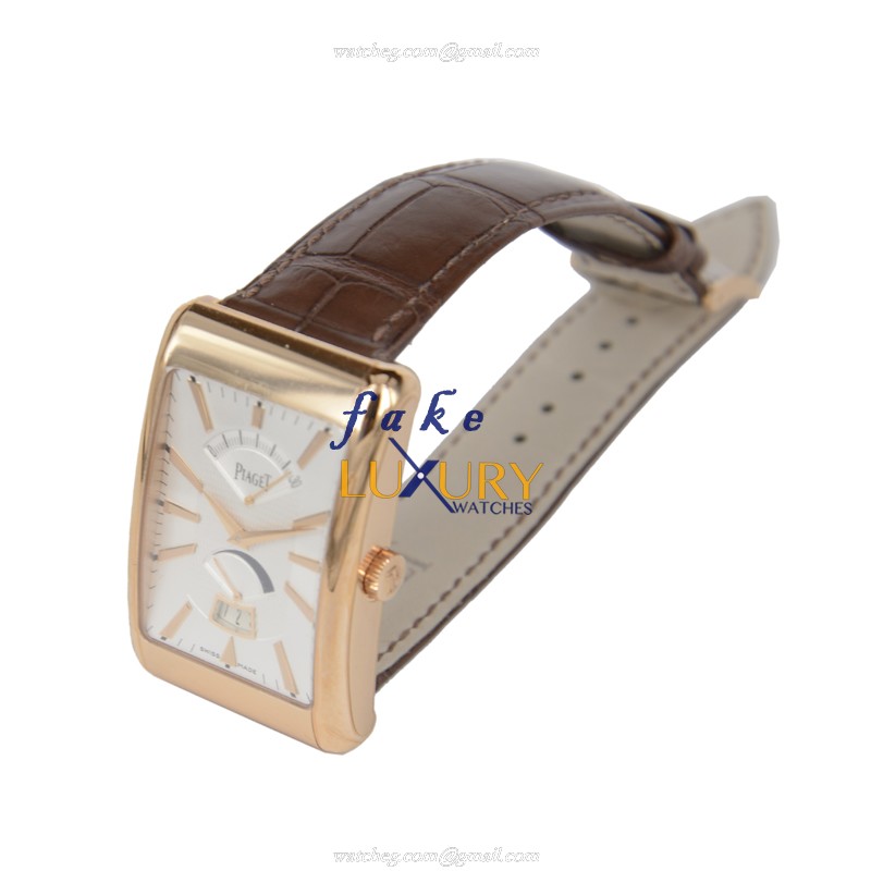Piaget G0A33062 Black Tie Replica Watch Automatic Rose Gold White Dial Brown Alligator Strap - Image 2