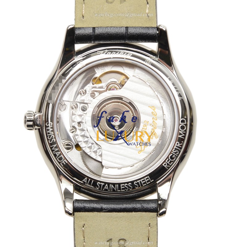 Longines L4.774.4.72.2 Flagship Replica Watch, Automatic, Silver Dial, Steel Case, Black Alligator - Image 3