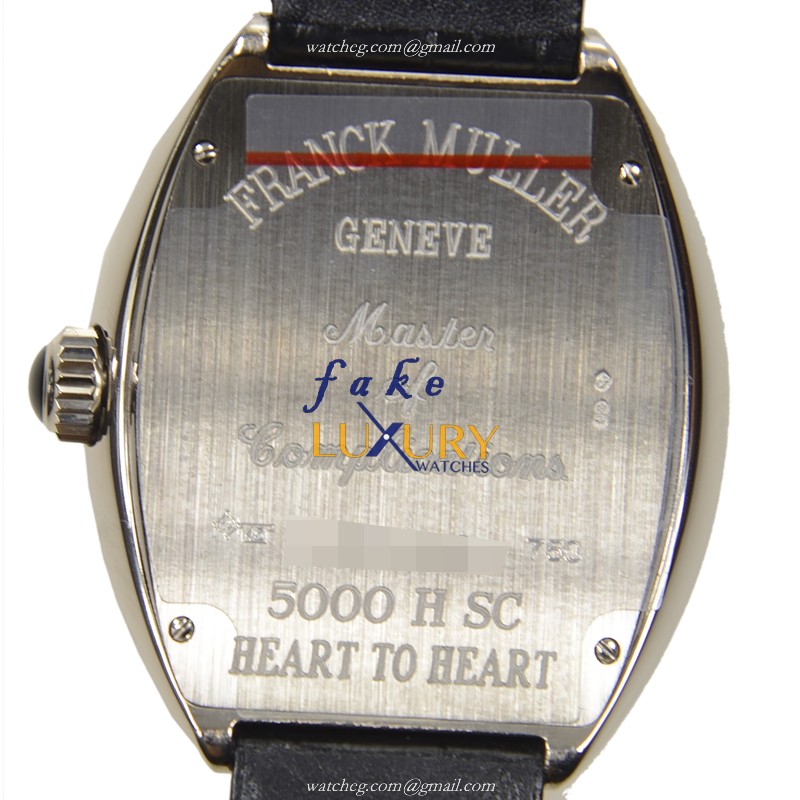 Franck Muller 5000 H SC OG HEART Automatic 18kt White Gold Silver Dial Replica Watch - Image 3