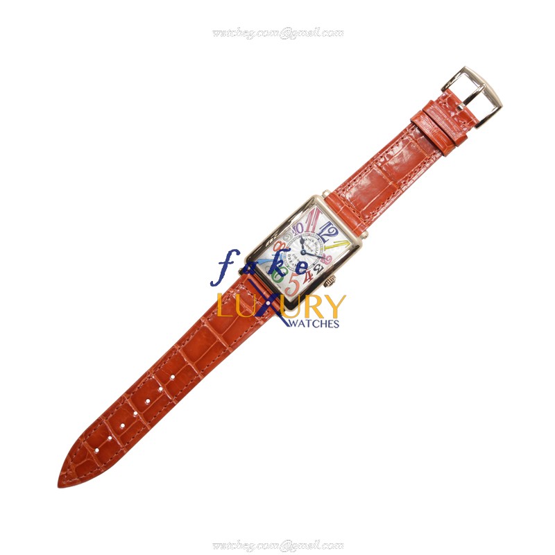 Franck Muller 952 QZ COL DR 5N - Replica Watch - Quartz - 18kt Rose Gold Case - Orange Alligator - Image 2