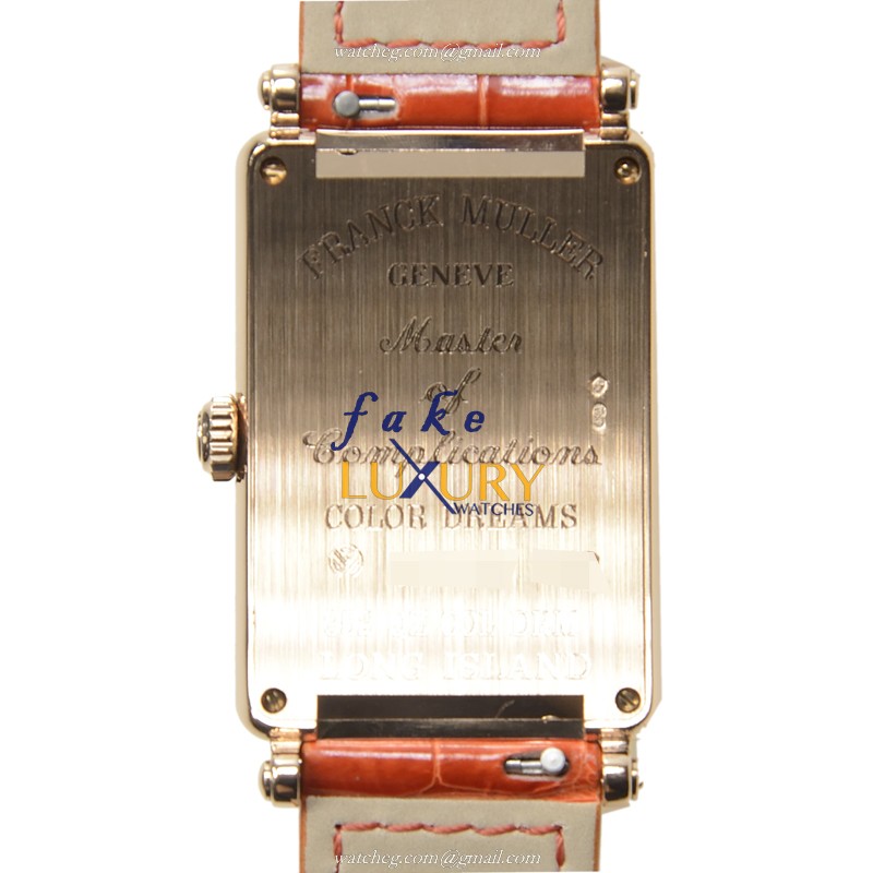 Franck Muller 952 QZ COL DR 5N - Replica Watch - Quartz - 18kt Rose Gold Case - Orange Alligator - Image 3