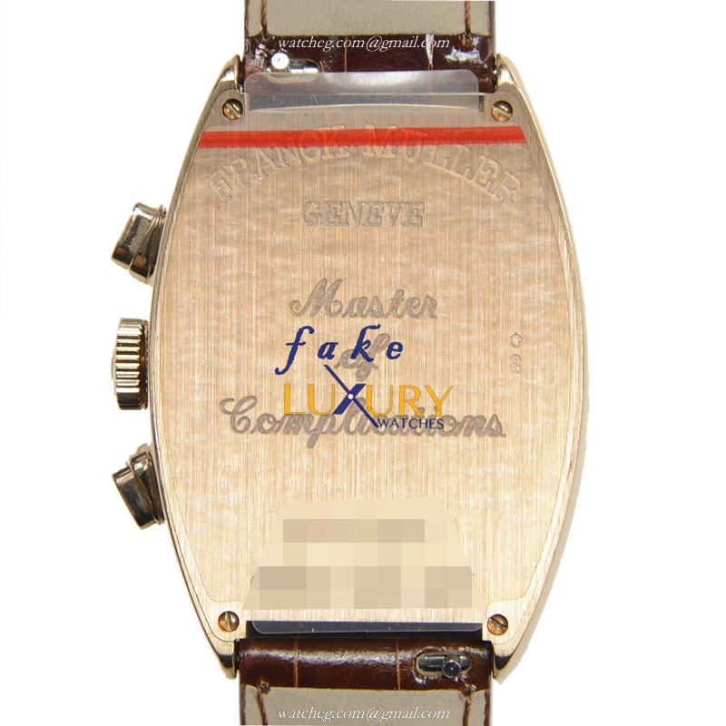 Franck Muller 6850 CC AT 5N CINTREE CURVEX Automatic 18kt Rose Gold - Silver Dial - Alligator Brown - Image 3
