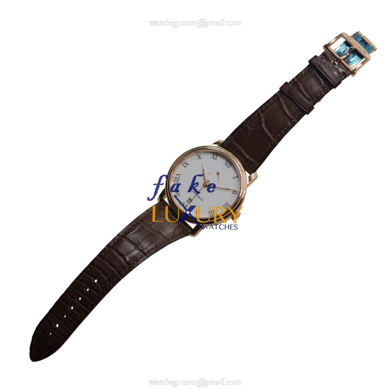 Blancpain Villeret 6613-3631-55B Replica Watch, Manual Wind, White Enamel Dial, Rose Gold Case - Image 2