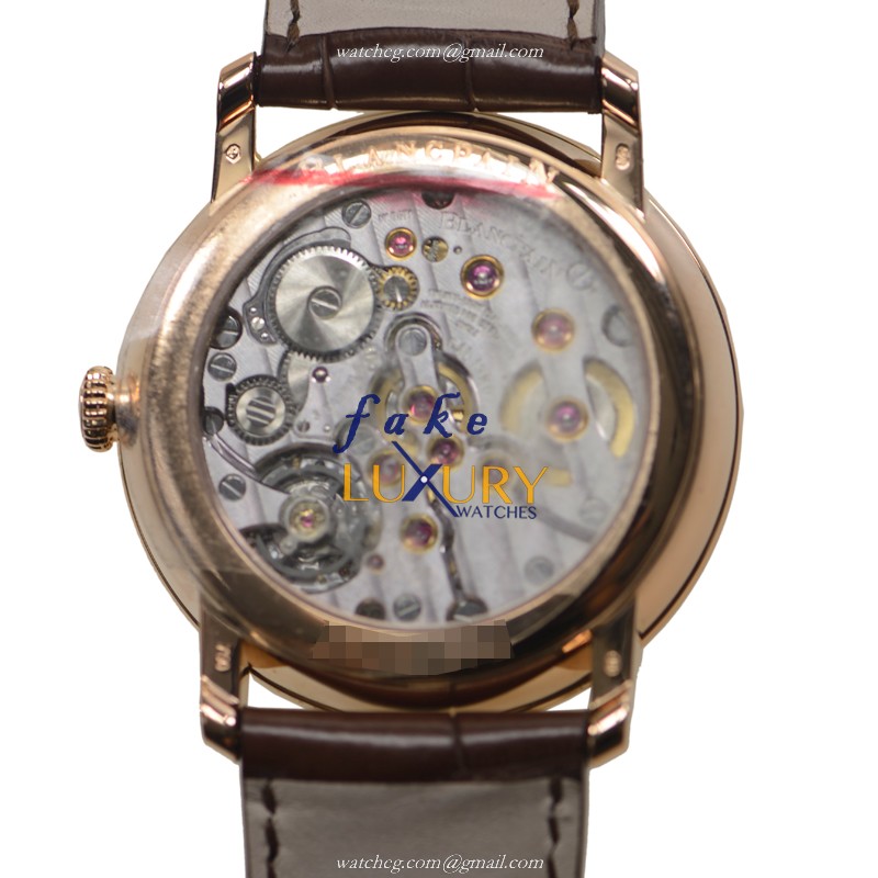 Blancpain Villeret 6613-3631-55B Replica Watch, Manual Wind, White Enamel Dial, Rose Gold Case - Image 3