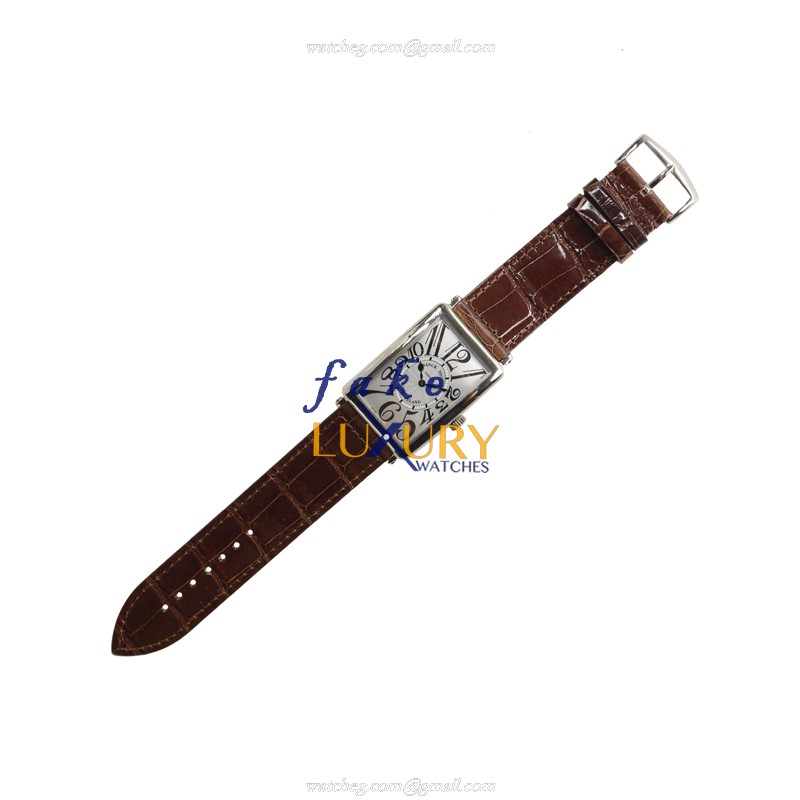Franck Muller Long Island 1002 QZ OG Quartz 18kt White Gold Silver Dial Replica Watch - Image 2