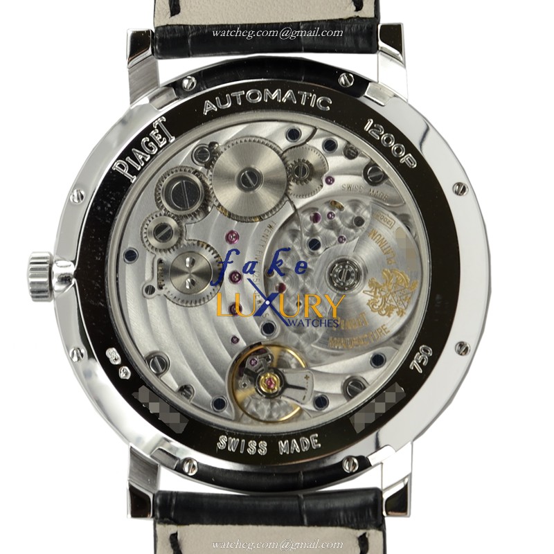 Piaget G0A35133 Replica Watch, Altiplano Automatic, Black Dial, 18kt White Gold Case, Alligator - Image 3