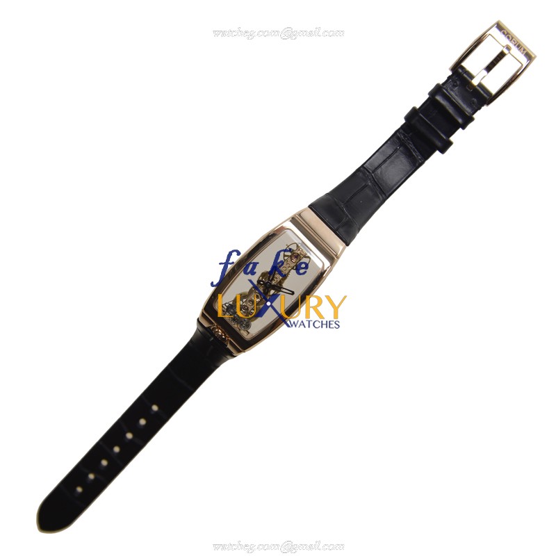 Corum 113.101.55-0001 0000 Bridge Replica Watch, Manual Wind, 18kt Rose Gold, Transparent Skull Dial - Image 2
