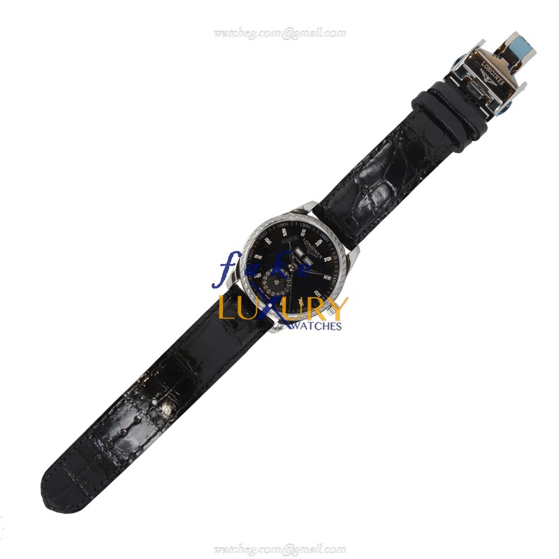Longines Master L2.503.0.57.3 Replica Watch, Automatic Movement, Black Dial, Diamonds Case - Image 2