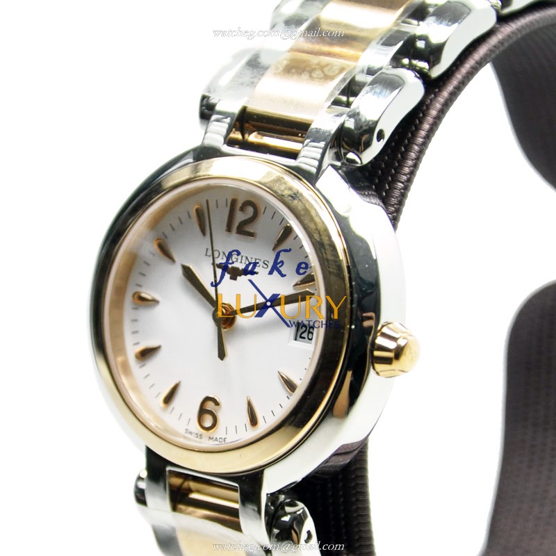 Longines L8.110.5.16.6 Prima Luna Replica Watch 26.5mm White Dial Rose Gold & Steel - Image 3