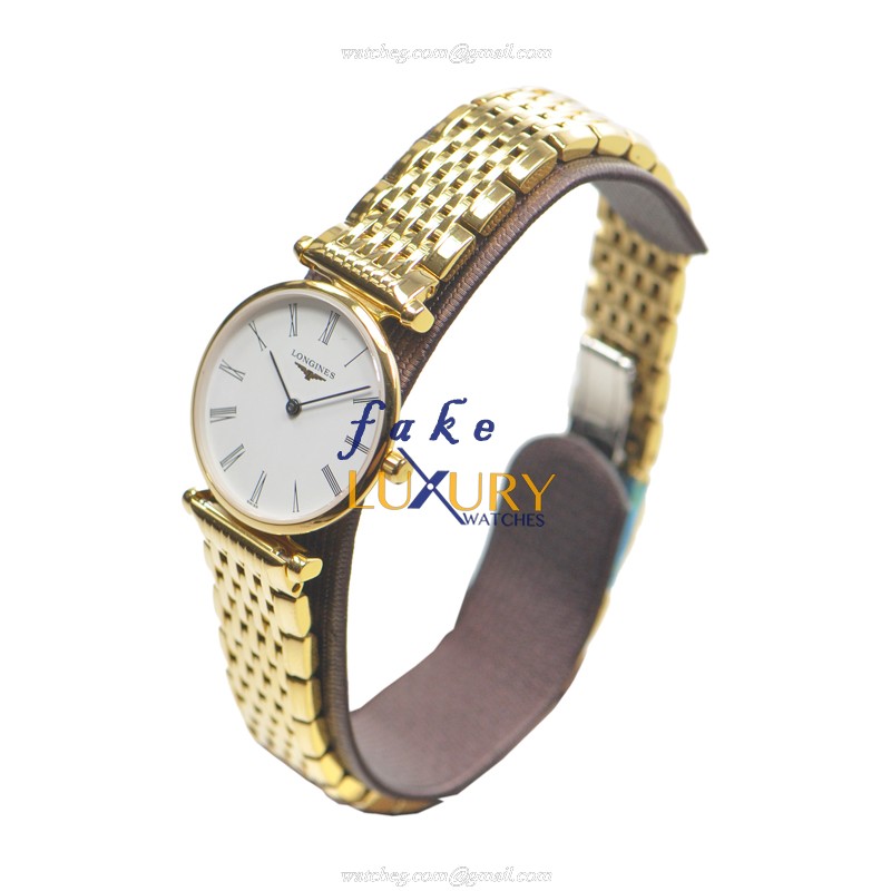 Longines La Grande Quartz 18kt Yellow Gold L4.209.2.11.8 White Dial Replica Watch - Image 2