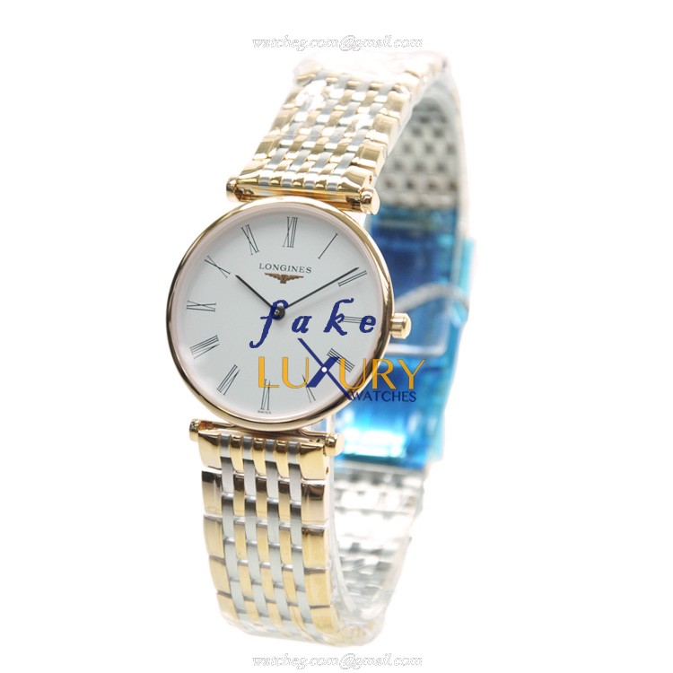 L4.512.1.11.7 - Longines La Grande Replica Watch Quartz PVD Gold Silver Dial - Image 3