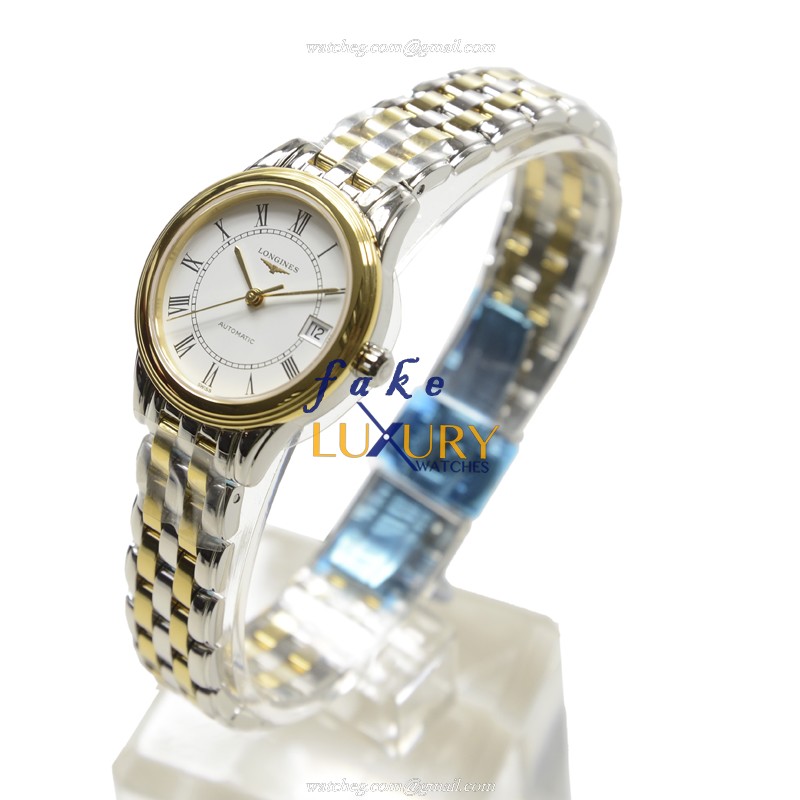 Longines L4.274.3.21.7 FLAGSHIP Replica Watch Automatic White Dial PVD Gold Case - Image 3
