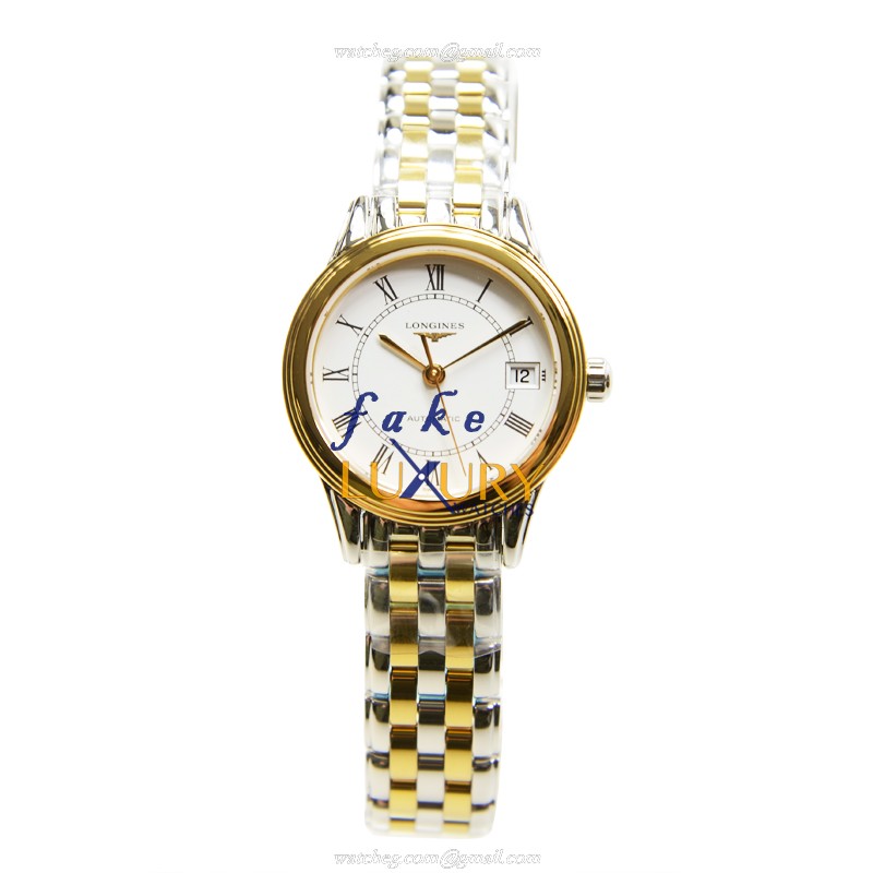 Longines L4.274.3.21.7 FLAGSHIP Replica Watch Automatic White Dial PVD Gold Case - Image 2