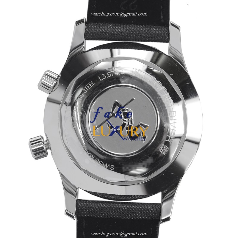 Longines L3.674.4.50.0 HERITAGE Auto Stainless Steel Replica Watch | 42mm Black Dial Fabric Strap - Image 3