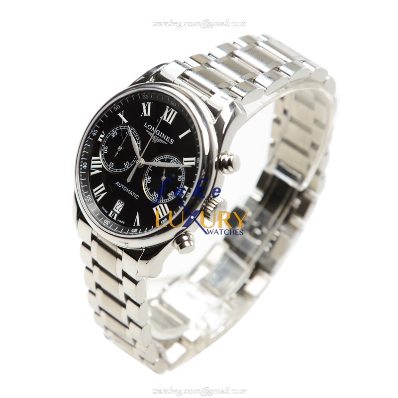 Longines L2.629.4.51.6 Master Automatic Replica Watch - Black Dial, Silver Steel Band - Image 3