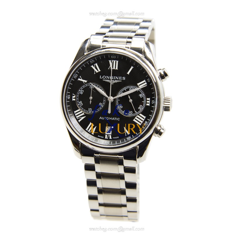 Longines L2.629.4.51.6 Master Automatic Replica Watch - Black Dial, Silver Steel Band - Image 2