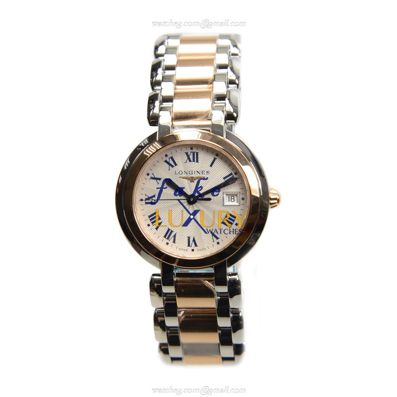 Longines L8.112.5.78.6 PRIMA LUNA Quartz 18kt Rose Gold & Steel Replica Watch | 30mm Case - Image 2