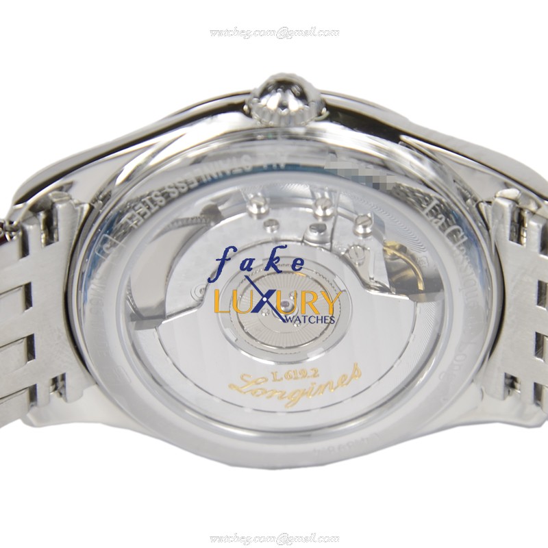 Longines L4.898.4.72.6 Elegant Series Replica Watch, Silver Dial, Gold Steel Bracelet, Automatic - Image 4