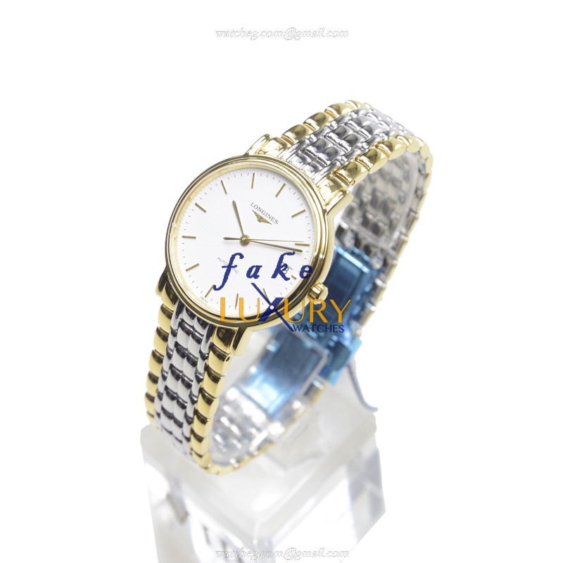 Longines L4.821.2.18.7 PRESENCE Automatic PVD Gold White Dial Silver Strap Replica Watch - Image 3
