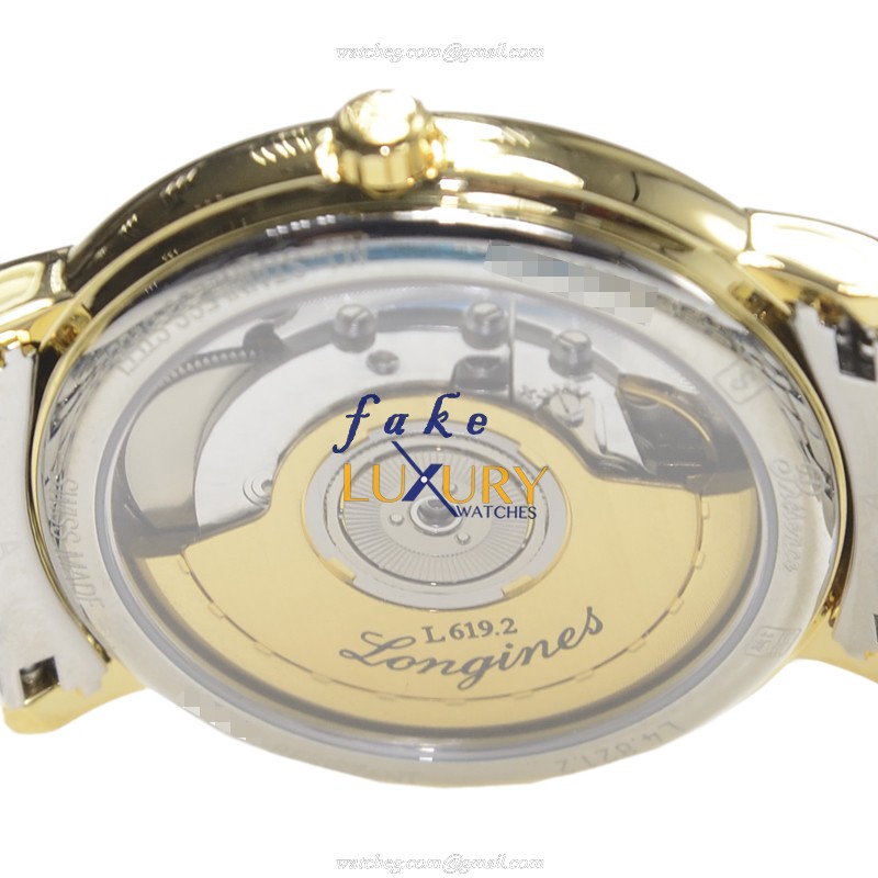 Longines L4.821.2.18.7 PRESENCE Automatic PVD Gold White Dial Silver Strap Replica Watch - Image 4