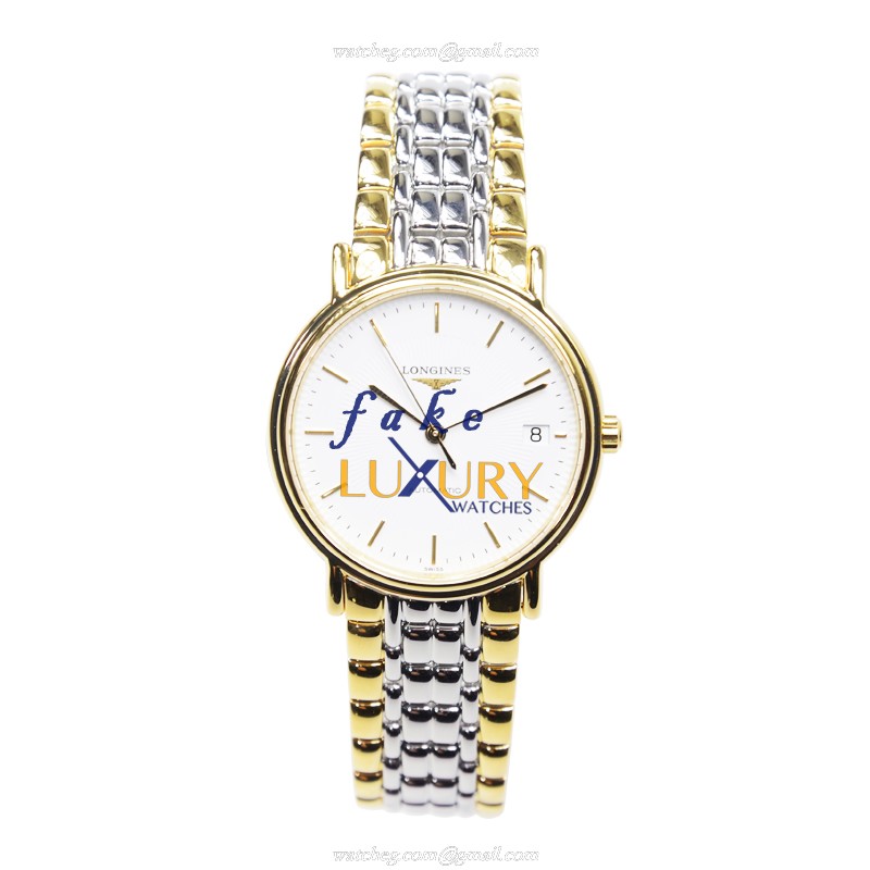 Longines L4.821.2.18.7 PRESENCE Automatic PVD Gold White Dial Silver Strap Replica Watch - Image 2