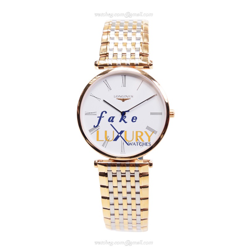 Longines L4.709.1.11.7 Quartz PVD Gold Replica Watch | 33mm White Dial Gold Strap | 30M Water - Image 2