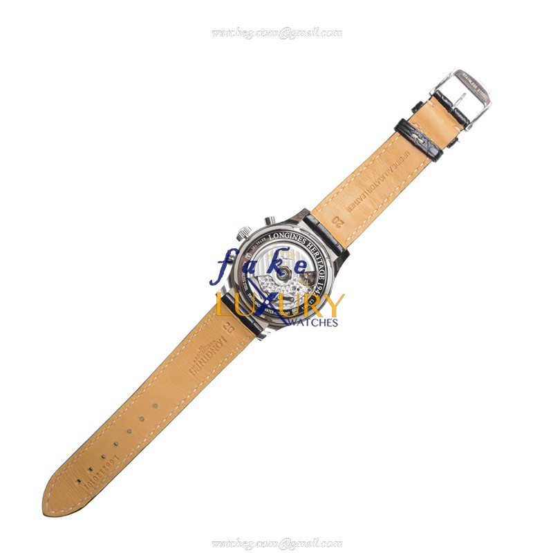 Longines Heritage L2.768.4.13.2 | Automatic | White Dial | Steel | Alligator Strap | Replica Watch - Image 3