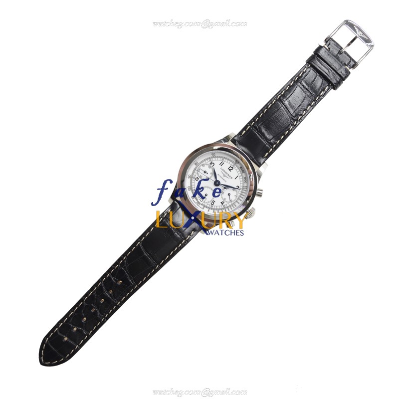 Longines Heritage L2.768.4.13.2 | Automatic | White Dial | Steel | Alligator Strap | Replica Watch - Image 2