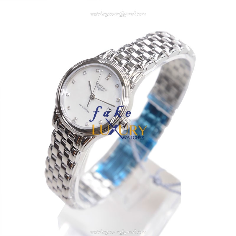 Longines FLAGSHIP L4.274.4.87.6 Automatic White Mother of Pearl Dial Stainless Steel Replica Watch - Image 3