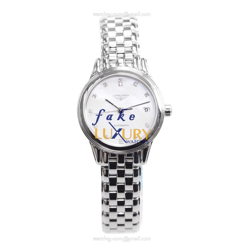 Longines FLAGSHIP L4.274.4.87.6 Automatic White Mother of Pearl Dial Stainless Steel Replica Watch - Image 2