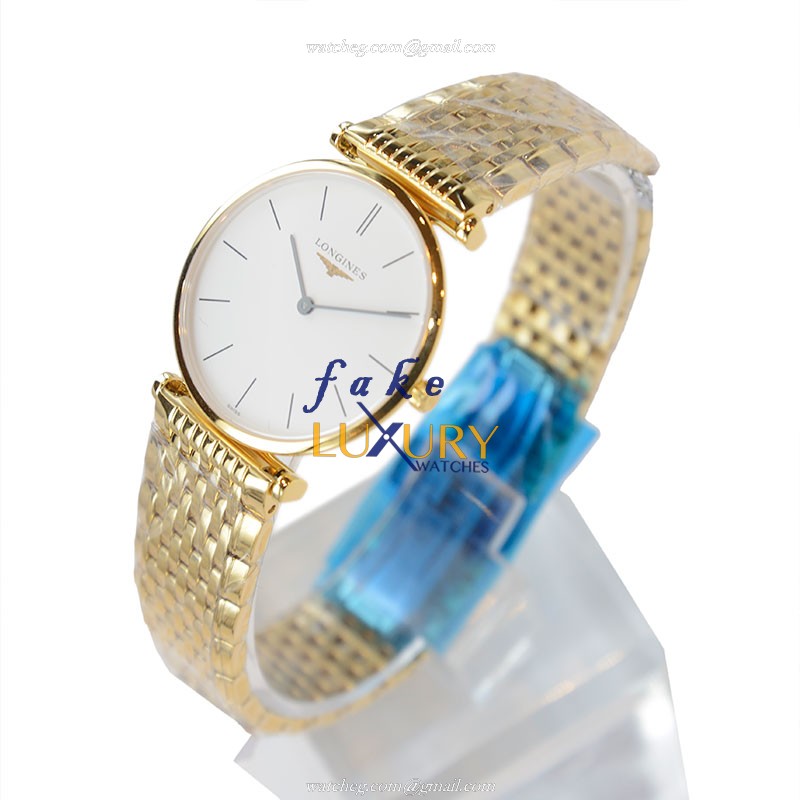 Longines L4.512.2.12.8 La Grande Replica Watch Quartz Movement White Dial PVD Gold Case - Image 3