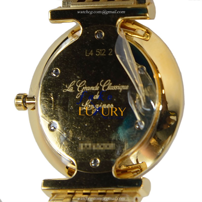 Longines L4.512.2.12.8 La Grande Replica Watch Quartz Movement White Dial PVD Gold Case - Image 4