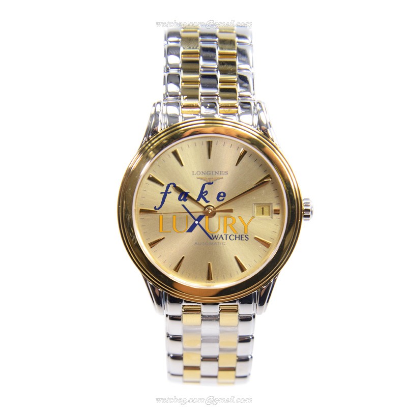 Longines FLAGSHIP L4.774.3.32.7 Replica Watch, Automatic, Gold Dial, PVD Gold Case - Image 2