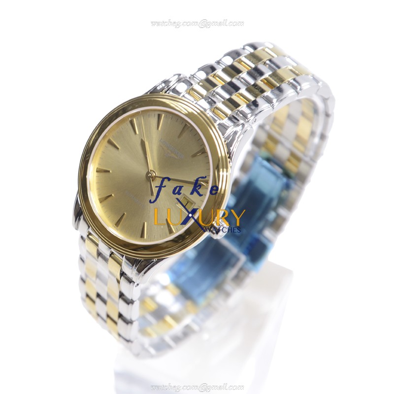 Longines FLAGSHIP L4.774.3.32.7 Replica Watch, Automatic, Gold Dial, PVD Gold Case - Image 3
