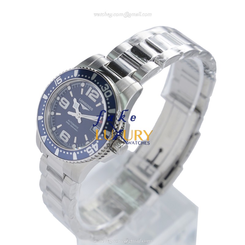 Longines L3.284.4.96.6 Replica Watch, Automatic, Blue Dial, 29.5mm Steel Case, Silver Bracelet - Image 3