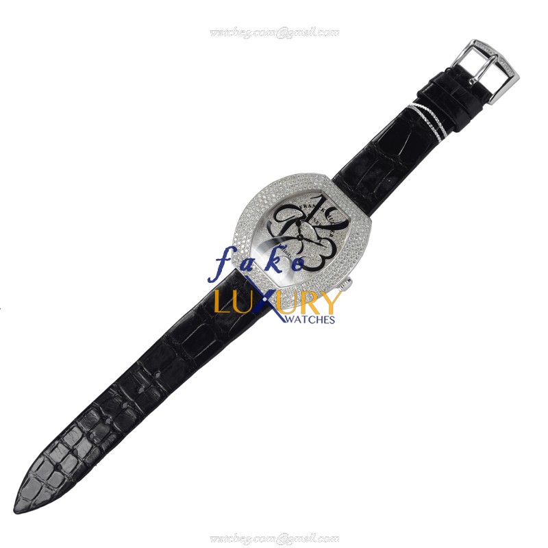 Franck Muller 3540 QZ A D4 CDWG Replica Watch, Quartz, Silver Dial, 18kt White Gold & Diamond Case - Image 2