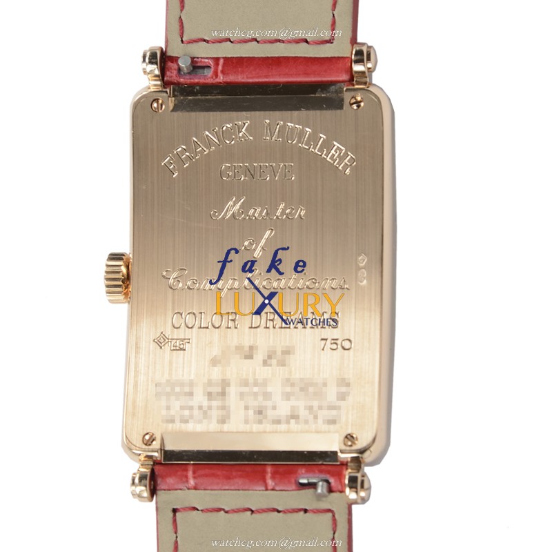 1002QZDCOLDRM5N - Franck Muller Long Island Replica Watch Quartz Rose Gold Diamond White Dial - Image 3