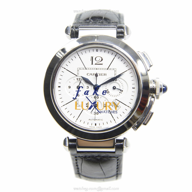 Cartier W3108555 PASHA DE CARTIER Automatic Stainless Steel Replica Watch, Swiss Movement, Silver - Image 2
