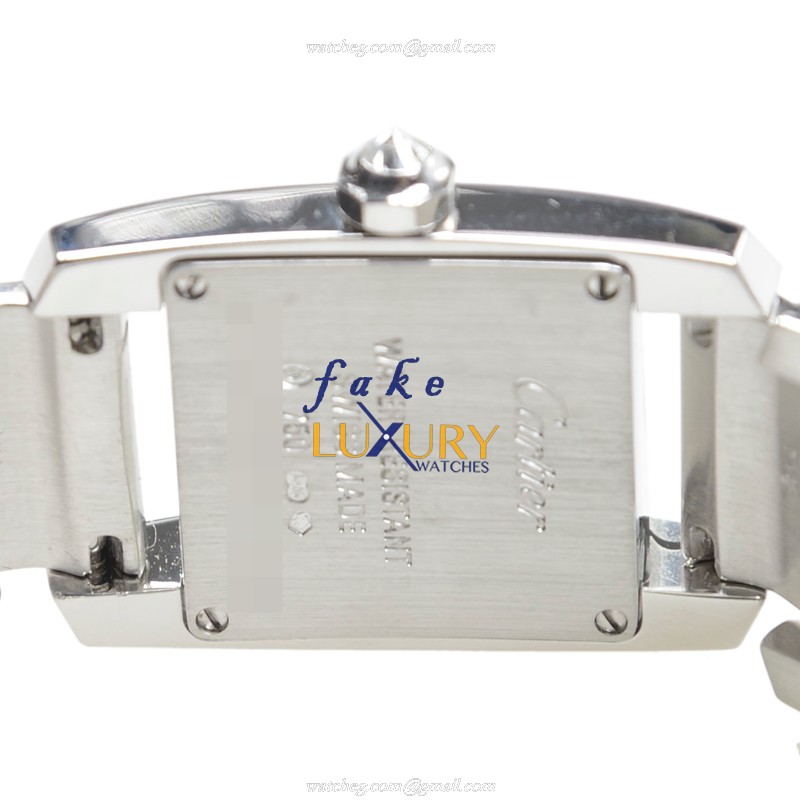 Cartier WE70039H Replica Watch, Tank Quartz, White Dial, 18kt White Gold & Diamond Case - Image 4