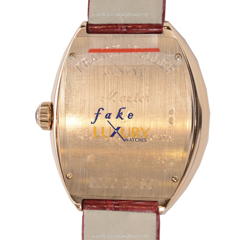 Franck Muller 5000HSC5N Master Of Complication Auto 18kt Rose Gold Case Silver Dial Alligator Red - Image 3