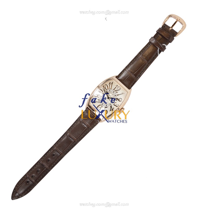 Franck Muller 6850 SC REL 5N Cintree Curvex Automatic 18kt Rose Gold Silver Dial Replica Watch - Image 2
