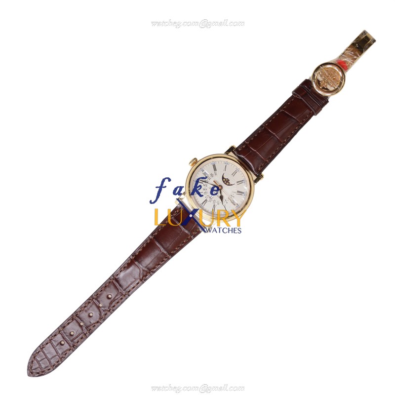 Patek Philippe 5159J-001 Grand Complications Automatic 18kt Yellow Gold White Dial Brown Alligator - Image 2