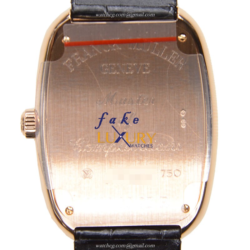3002 M QZ R 5N - Franck Muller Galet Replica Watch - Quartz - Silver Dial 18kt Rose Gold - Image 3